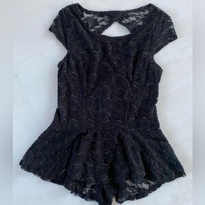 IZ Bauer - Black with Gold Sparkle Shirt with Skirt Flare